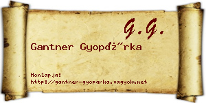 Gantner Gyopárka névjegykártya